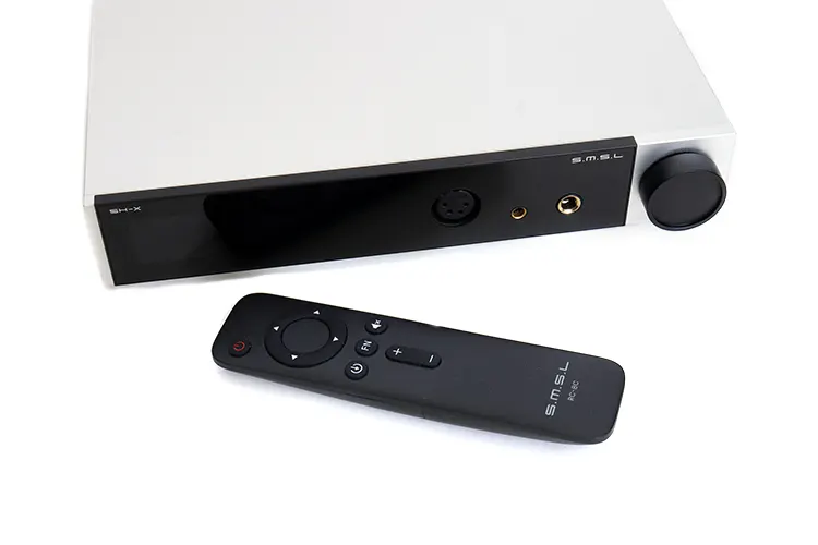 SMSL SH-X beside remote control