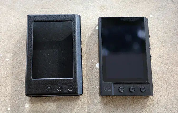 TempoTec V3 beside leather case